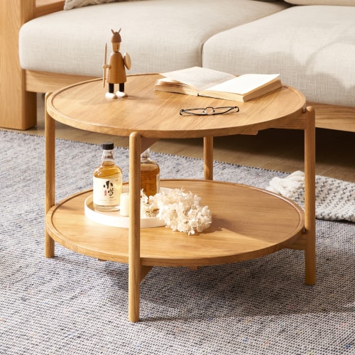 Rosa solid wood coffee hot sale table with storage